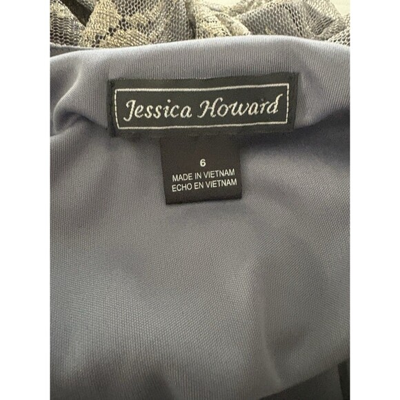 Y2K Lace Midi Dress Sz 6 Gray Gold Metallic Whimsigoth Fairy Grunge Babydoll * - Picture 8 of 16